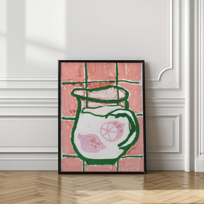 Jug Of Lemonade, peach Framed Art Wall Decor