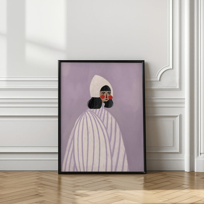 The Woman With the White Hat Framed Art Wall Decor