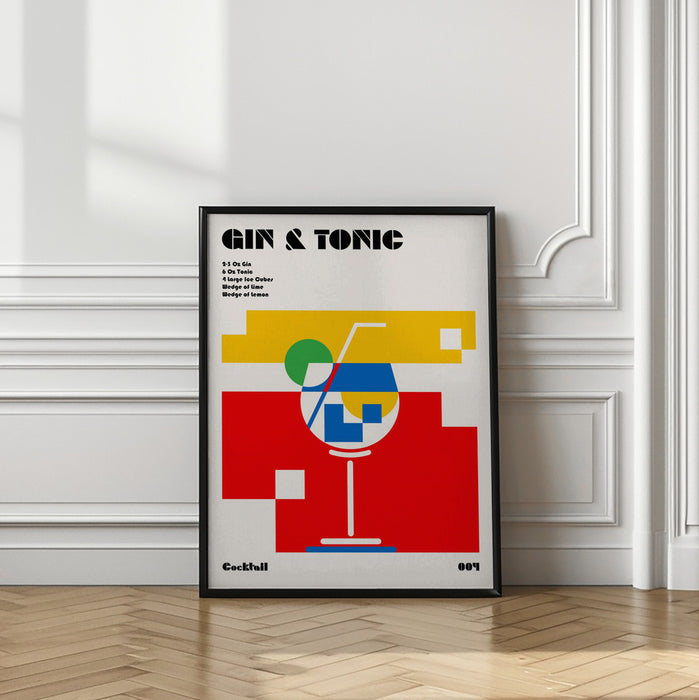 Gin & Tonic Cocktail Framed Art Modern Wall Decor