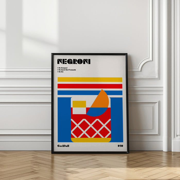 Negroni Bauhaus Cocktail Framed Art Wall Decor