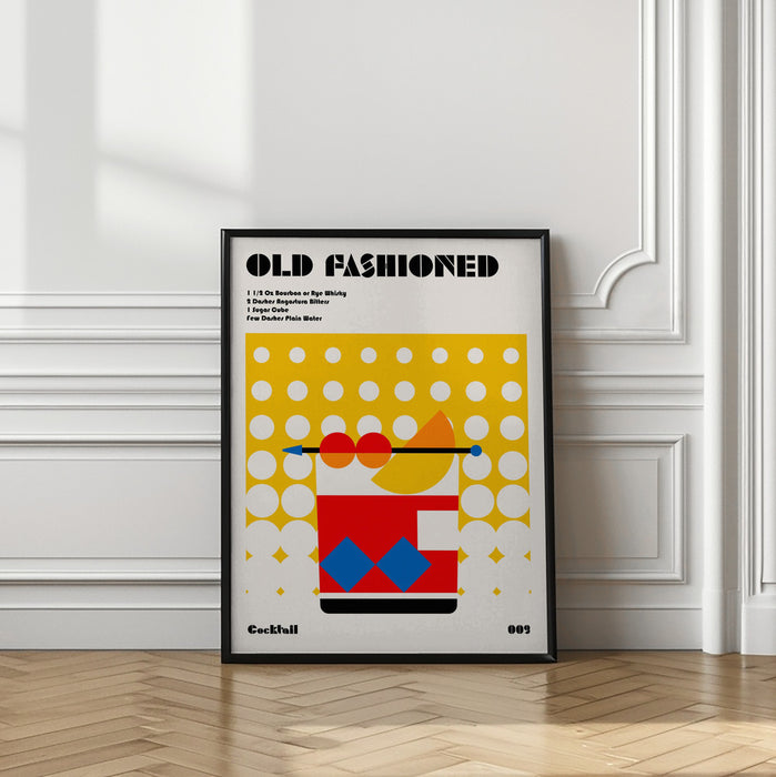 Old Fashioned Bauhaus Cocktail Framed Art Wall Decor