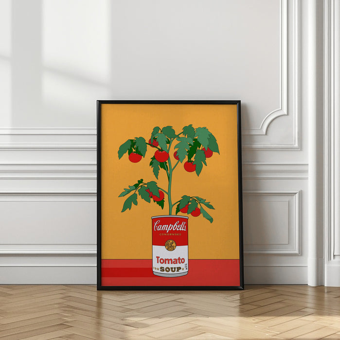 Campbells Soup Tomato Plant Retro Illustration Framed Art Modern Wall Decor