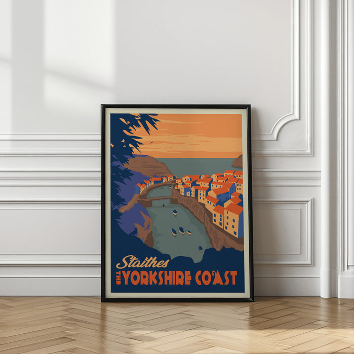 Staithes Yorkshire Travel Print Framed Art Modern Wall Decor