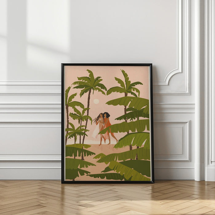 Tropical Paradise Framed Art Modern Wall Decor