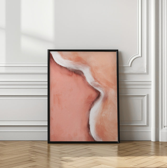 Peachy Wave Framed Art Modern Wall Decor