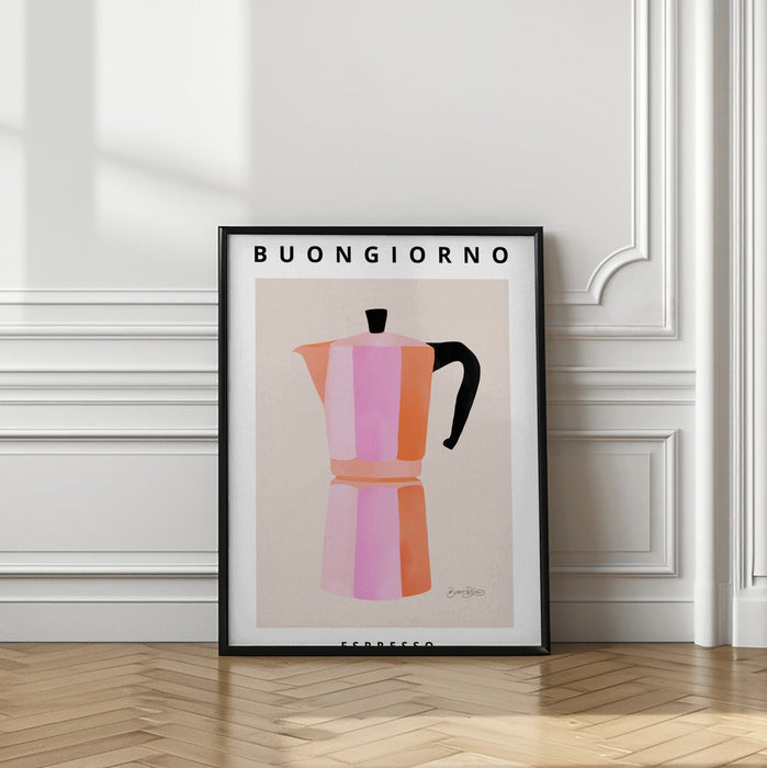 Buongiorno Espresso Framed Art Modern Wall Decor