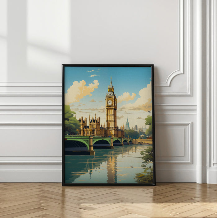 View of London Framed Art Modern Wall Decor