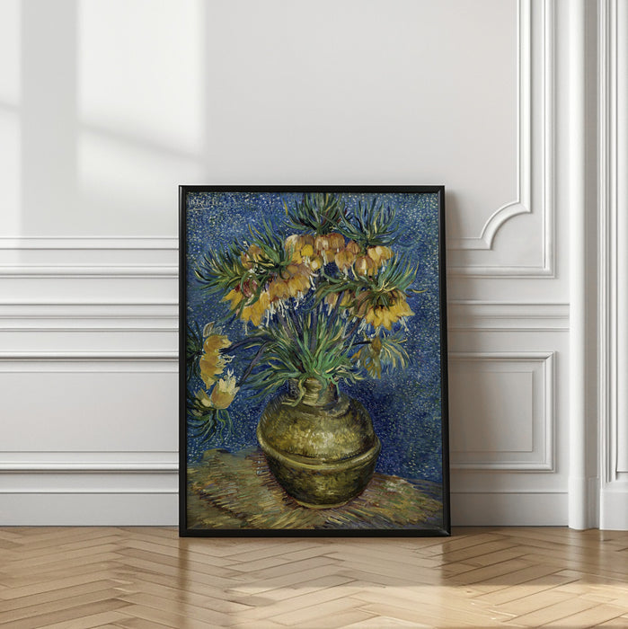 Vincent Van Gogh's Imperial Fritillaries In a Copper Vase (1887) Framed Art Wall Decor