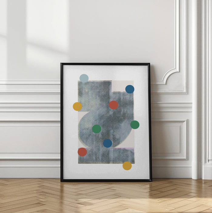 Retro Dots No2. Framed Art Modern Wall Decor