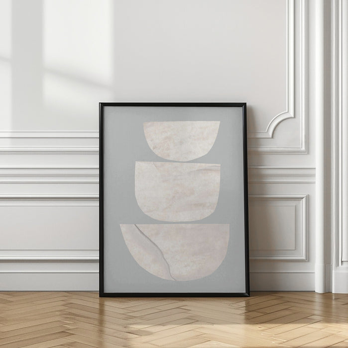 Textured Organic Shapes Framed Art Wall Decor