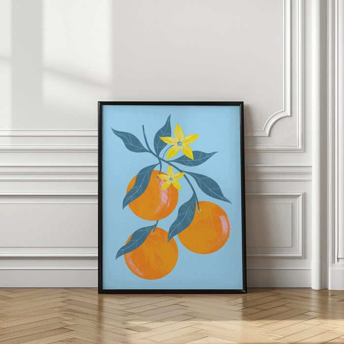 Orange Branch Framed Art Wall Decor