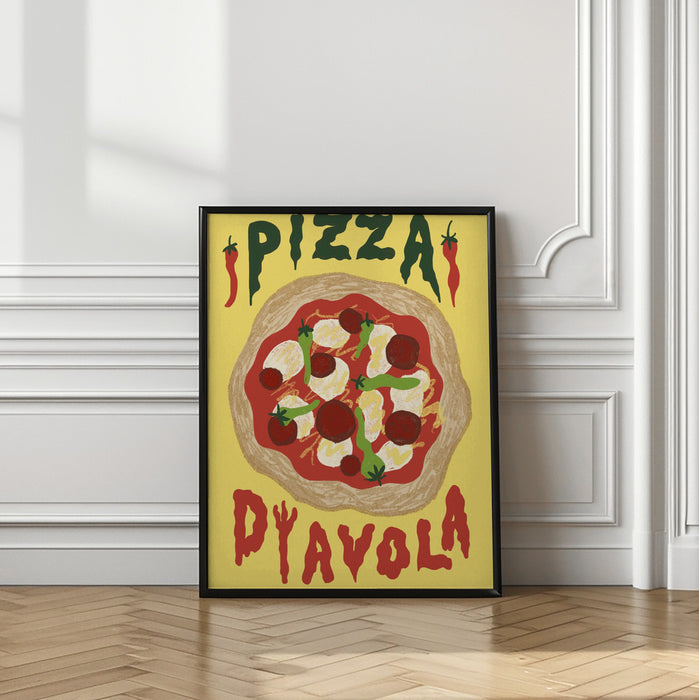 Pizza Diavola Framed Art Modern Wall Decor