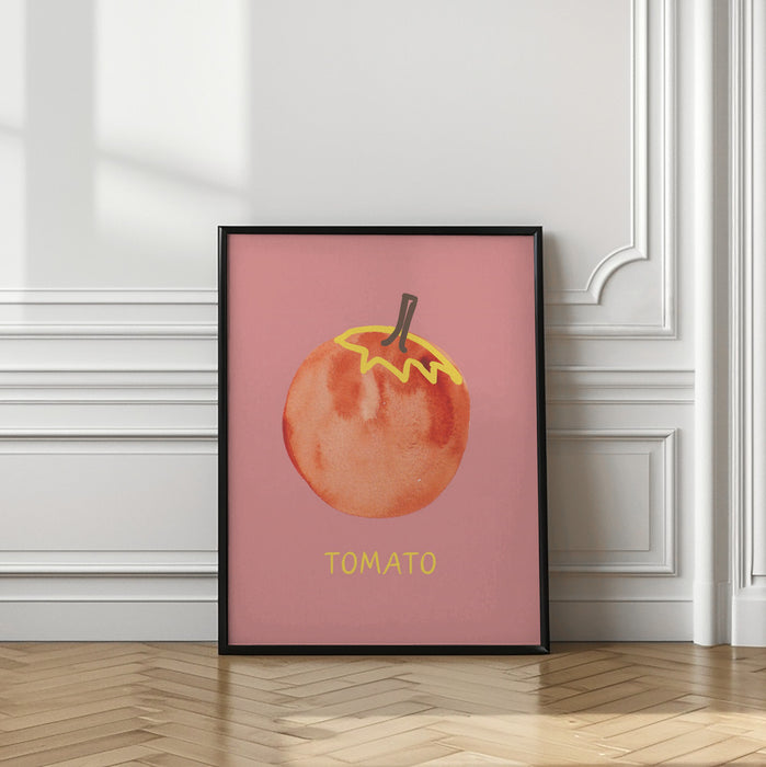 Tomato in Pink Framed Art Modern Wall Decor