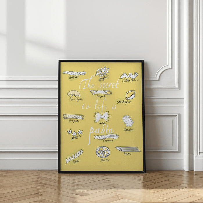 The Secret To Life Is Pasta Framed Art Modern Wall Decor