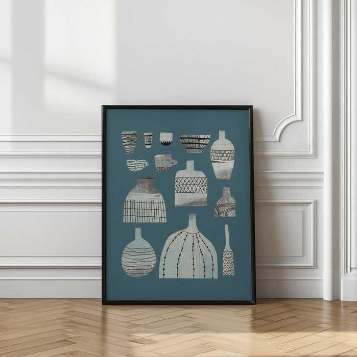 Pottery and Patterns Framed Art Wall Decor