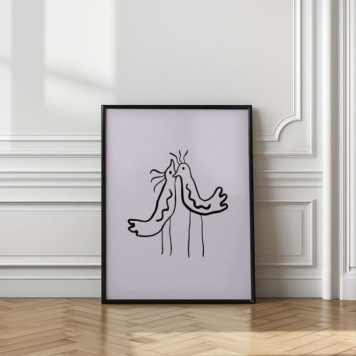 Birds in Love Framed Art Wall Decor