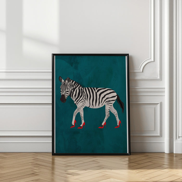 Zebra in heels 2 Framed Art Wall Decor