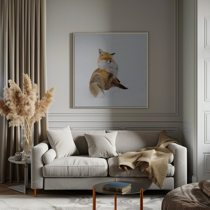 Winterfox Square Canvas Art Print