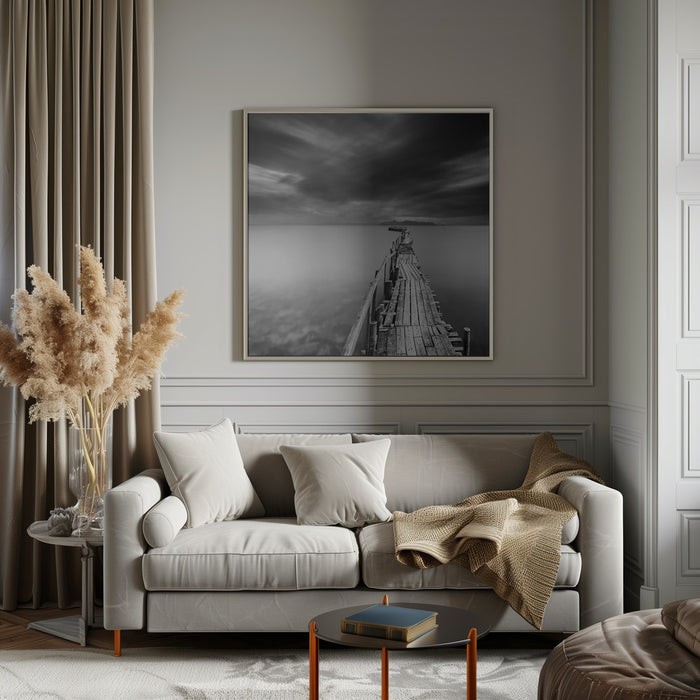 Long Pier Square Canvas Art Print