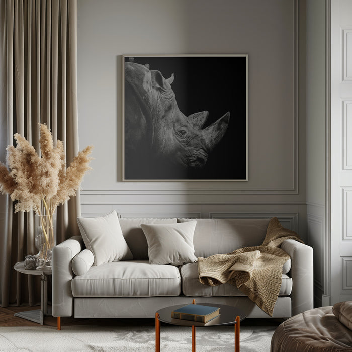 Rhino Square Canvas Art Print