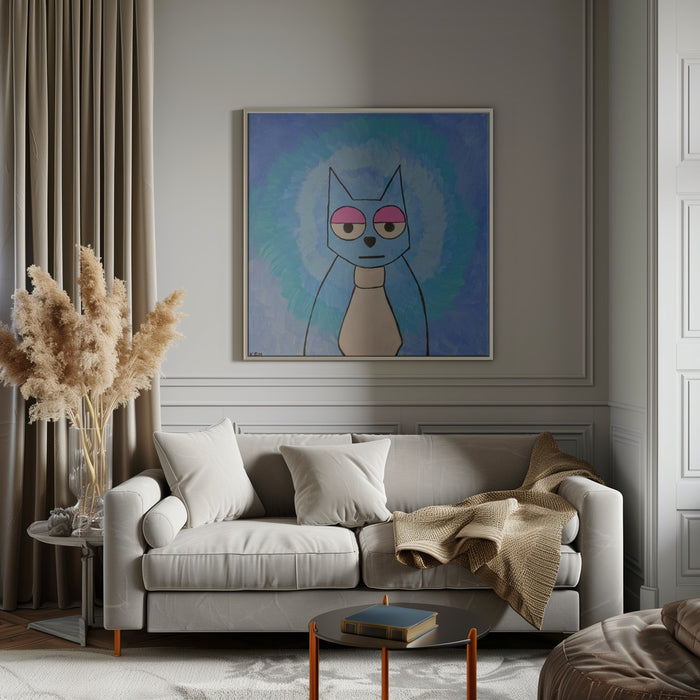 Cat Square Canvas Art