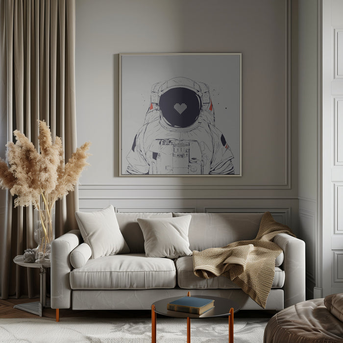 Astronaut love Square Canvas Art