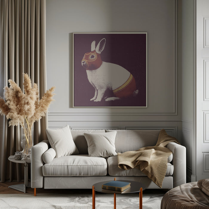 Lapin Catcheur Square Canvas Art