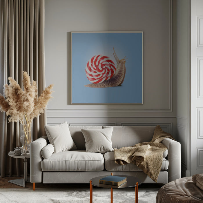 Snail Candy Square Canvas Art Print