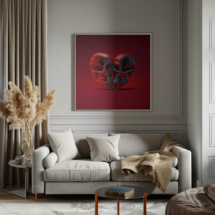 Death Love Square Canvas Art Print