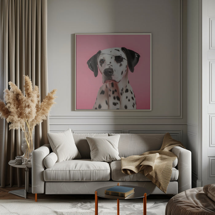 Pirate Dog Square Canvas Art Print