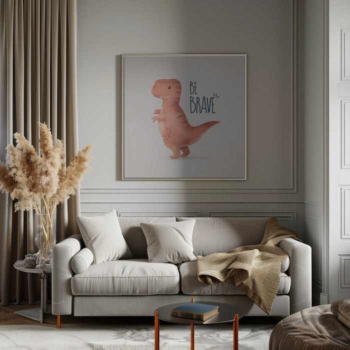 Dino Trex Square Canvas Art Print