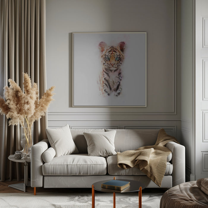 Baby Tiger Square Canvas Art Print