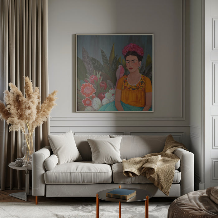 Frida a Casa Azul Square Canvas Art Print