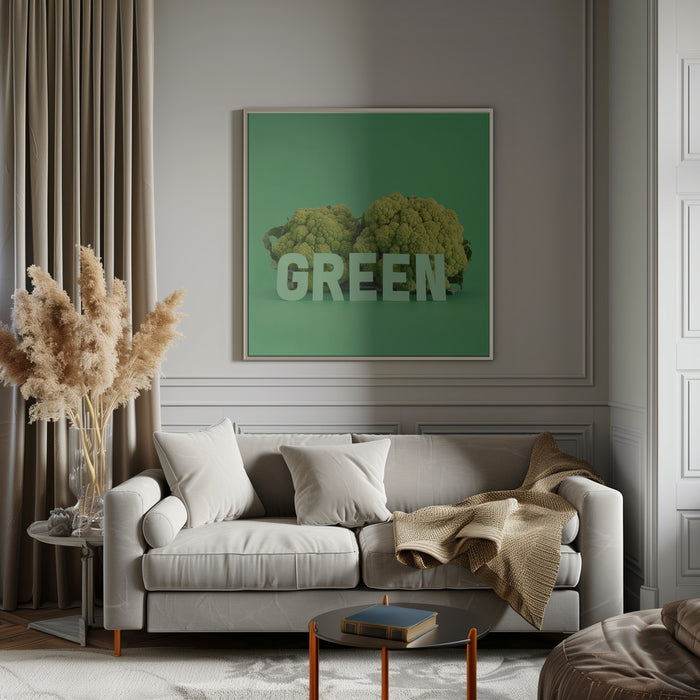 Green.1 Square Canvas Art Print