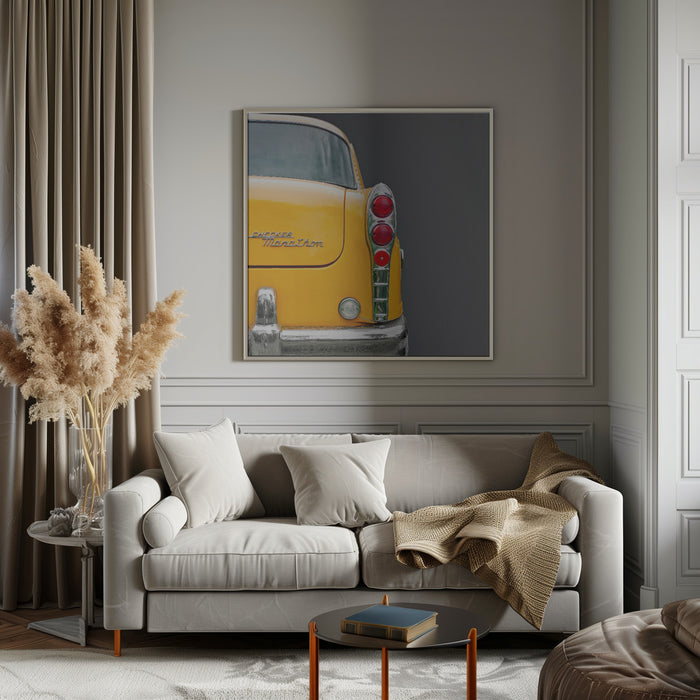 The Yellow Cab Square Canvas Art