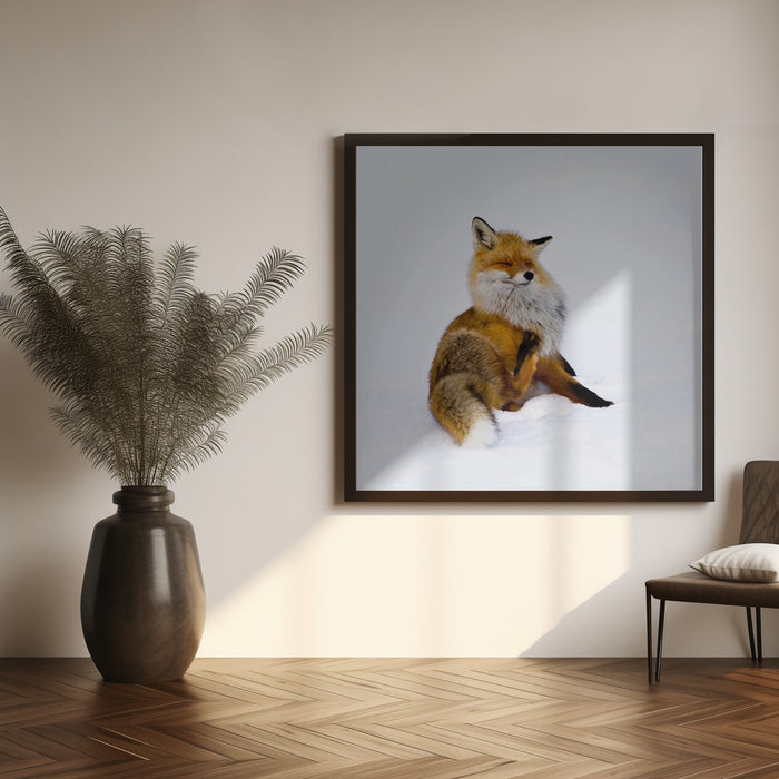 Winterfox Square Canvas Art Print