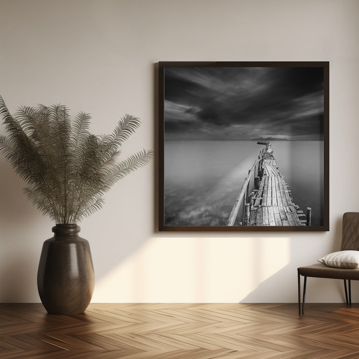 Long Pier Square Canvas Art Print