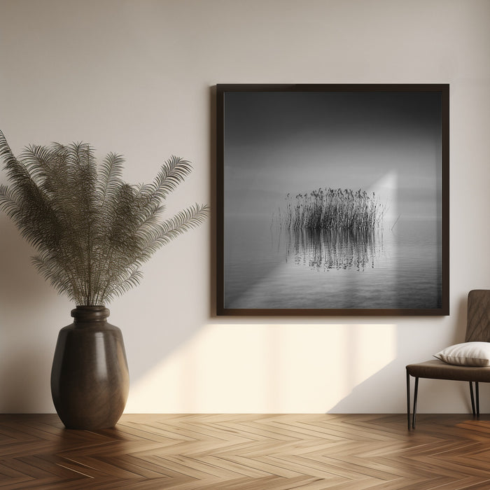 Black and White Silence Square Canvas Art Print