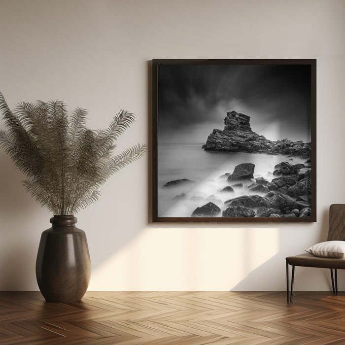 A Sea of Rocks Square Canvas Art Print