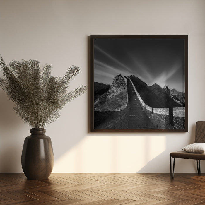 Photographing the Great Wall Square Canvas Art Print