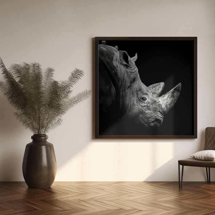 Rhino Square Canvas Art Print