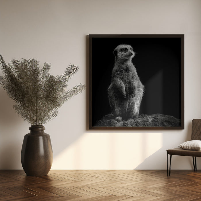 Meerkat Square Canvas Art Print