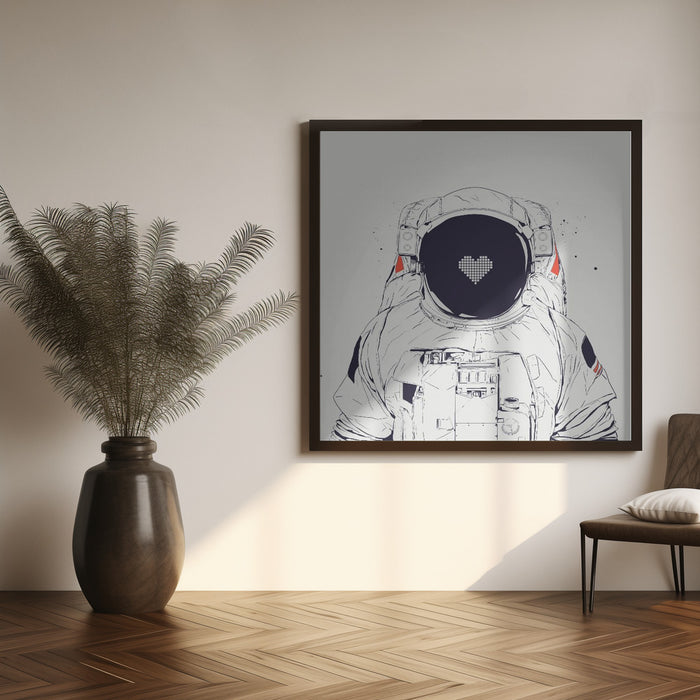 Astronaut love Square Canvas Art