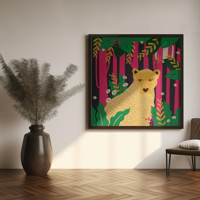 Leopard-Animal Trilogy Square Canvas Art Print