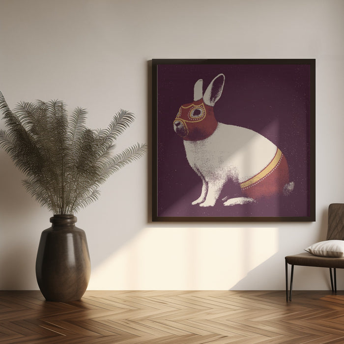 Lapin Catcheur Square Canvas Art