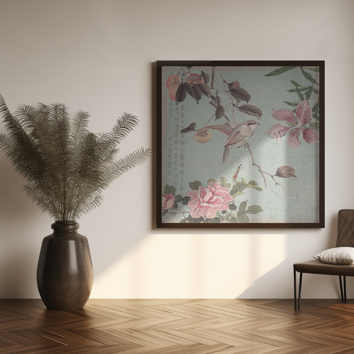 Chinoiserie No3 Square Canvas Art Print