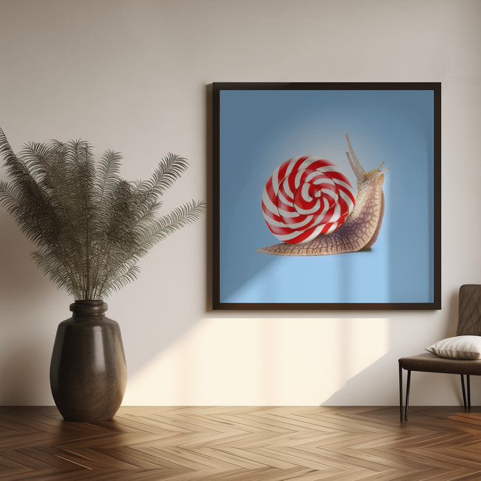 Snail Candy Square Canvas Art Print