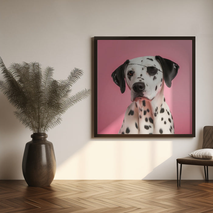 Pirate Dog Square Canvas Art Print