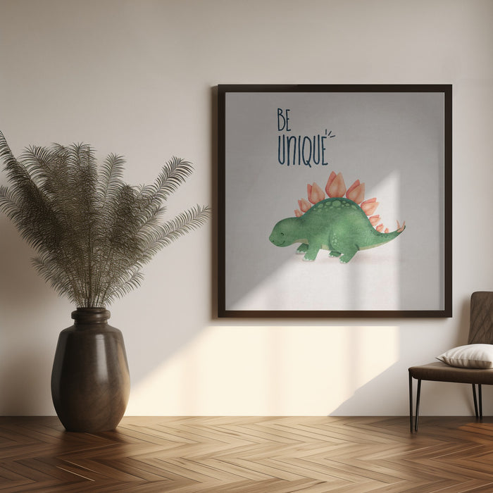 Dino Yaprak Sirtli Tatalos Square Canvas Art Print