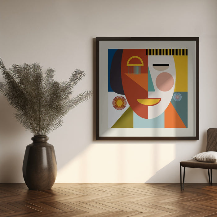 Faces Stripes Minimal Kopie Square Canvas Art